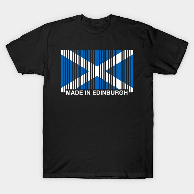 Made in Edinburgh Funny Scottish Flag T-Shirt by GiftTrend